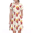 thumbnail image 1 of Easygdp Popcorn para Vestido Transpirable de Mujer, Vestido Suelto de Manga Corta con Pliegues y Bolsillos para el Verano, 1 of 6