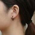thumbnail image 4 of Nmkwnr 7 Pairs Lightweight Hoop Earrings 316L Stainless Steel Hoop Earrings for Women Men, Black, 4 of 7