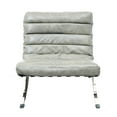 thumbnail image 2 of CRO Decor 29.3'' W Genuine Leather Accent Lounge Chair(Grey), 2 of 8