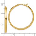 thumbnail image 2 of 14k Solid Yellow Gold Polished Square Tube Round Hoop Earrings 35x35mm Wide 3mm Thick Hoop Earring for Women, 2 of 2