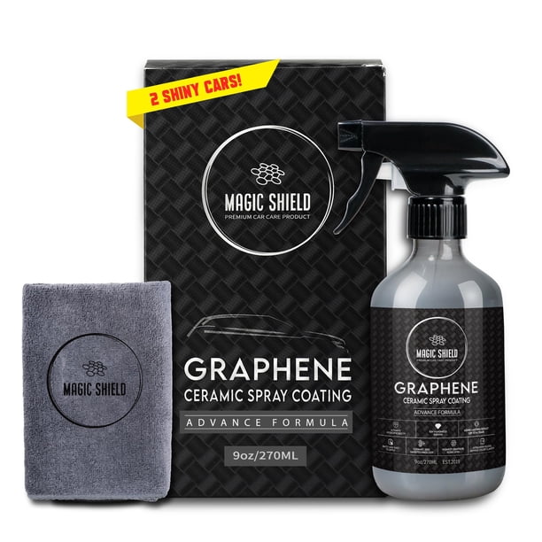 Revestimiento en aerosol de cerámica de grafeno Magic Shield - Aplicación rápida y fácil para automóviles, motocicletas, barcos y más - Sellador de grado profesional - Máximo brillo y brillo - Protecc