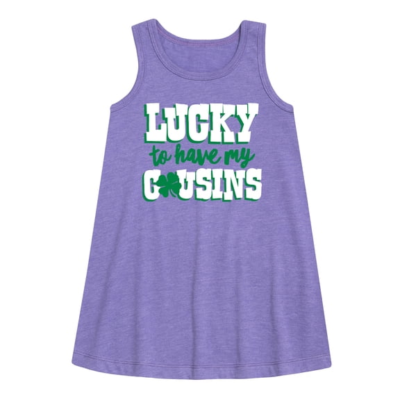 Instant Message - St. Patrick's Day Lucky to Have My Cousins Graphic Sleeveless Aline Dress