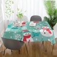 thumbnail image 6 of 60"x60" Christmas Snowman Tablecloth, Waterproof Washable Polyester Square Table Cover, Durable Tablecloth for Kitchen Dining Table Party Decor, 6 of 7