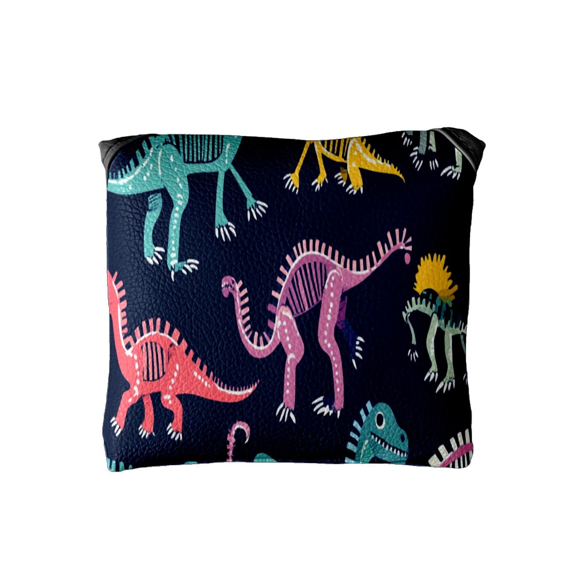 Golf Mallet Putter Cover Premium Leather Waterproof Golf Putter Head Cover with Magnetic Closure Cartoon Dinosaur