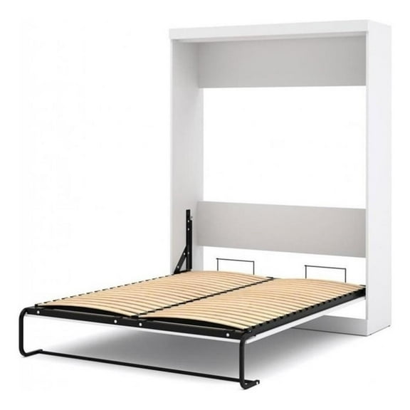 Pemberly Row Queen Size Wall Bed in Engineered Wood - White - Easy Assembly