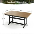 thumbnail image 6 of Sophia&William Patio Outdoor HDPE Dining Table Wood-grain Table Furniture Set, 6 of 6