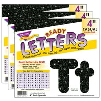 TREND Black Sparkle 4-Inch Casual Combo Ready Letters, 549 Pieces