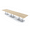 Blonde Surfside Ash w/Silver Base no Electric, variant on 16Ft Arc Rectangle Powered Modular Conference Table Square Metal Bases