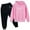 Pink, variant on WOYY Toddler Girls Active Outfits Bow Print Casual Hoodie Joggers Sweat Suit, Sizes 2-3T
