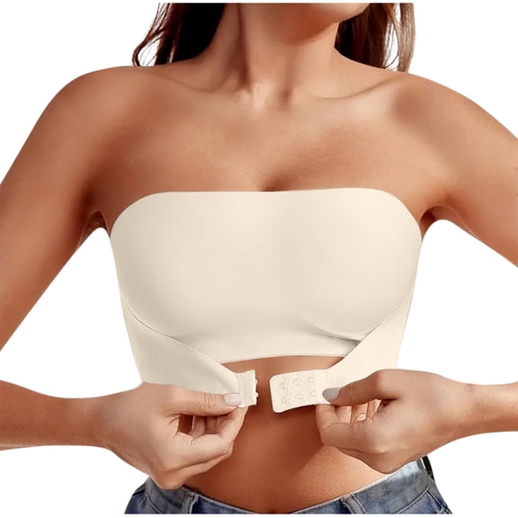 Levmjia Women's Bras Strapless Backless Push Up Comfort Solid Color Lightweight Seamless Wireless Removable Straps for Daily Wear