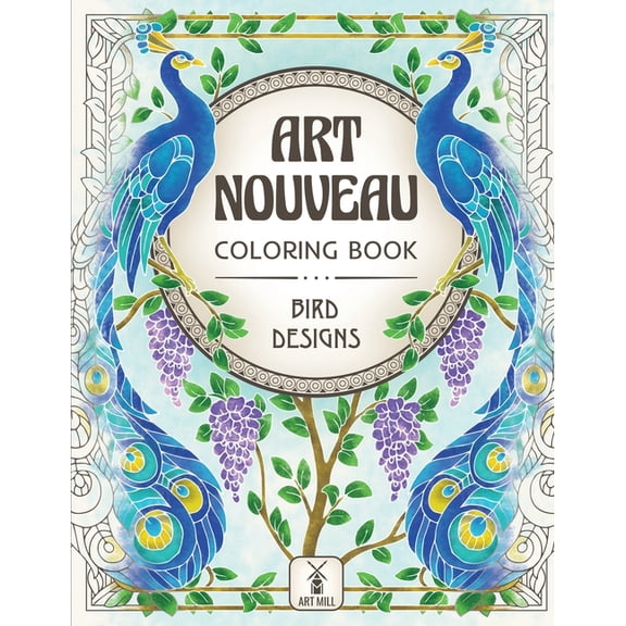 Art Nouveau Coloring Series by Art Mill Art Nouveau Coloring Book: Sea ...