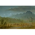 thumbnail image 2 of Catlin, George 18x13 Black Ornate Wood Framed with Double Matting Museum Art Print Titled - A Crow Village and the Salmon River Mountains, 2 of 4