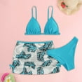 thumbnail image 2 of Coerni Girls Swimsuit 3 Piece Tropical Print Bathing Suit Spaghetti Strap Bikini Set with Cover Up Skirt Kids Beach Swimwear, 2 of 5