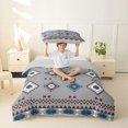 thumbnail image 2 of jejeloiu Calm Tribal Twin Duvet Cover,Serene Print Twin Bedding For Boys,Green Red,Light Gray Reversible,2pcs,1 Duvet Cover and 1 Pillowcase, 2 of 6