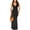 Black, variant on AJZIOJIRO Women Summer V-Neck Dress Sleeveless Casual Solid Color Sundress Straps Swing Dresses for Women S-XL