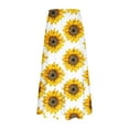 thumbnail image 4 of cocolona Womens Summer Elastic Waist Flowy Long Skirts Fashion Floral Print Beach Vacation Boho A Line Skirts Comfy Midi Skirts for Women Yellow XL, 4 of 6