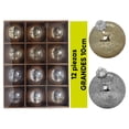 thumbnail image 1 of Esferas Navideñas Grandes 10cm Artego Paquete 12 piezas acabado gotas Cromadas Mix Platino Dorado, 1 of 6
