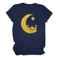 thumbnail image 5 of Penkiiy Muslim Ramadan T-Shirt for Women Women's Summer Moon Graphic Shirts Cute Boho Short Sleeve Round Neck Tee Girls Casual Loose Blouses S Navy, 5 of 6