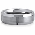thumbnail image 2 of 7 Mm Tungsten Carbide Satin Finish Center Polished Edges Ring, 2 of 2