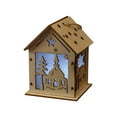 thumbnail image 2 of Leodye 1pcs Christmas Village Sets Wooden Christmas Village Houses for Crafts Lighted Christmas Village Accessories with Mini Xmas Miniature Tree Winter Snow Christmas Village Decorations Gift, 2 of 2