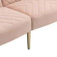 thumbnail image 6 of Velvet Loveseat Sofa Couch with Adjustable Backrest,Upholstered Accent Sofa with 2 Bolster Pillows and Metal Legs,Living Room Sofa Couch for Small Space Office,Pink, 6 of 7