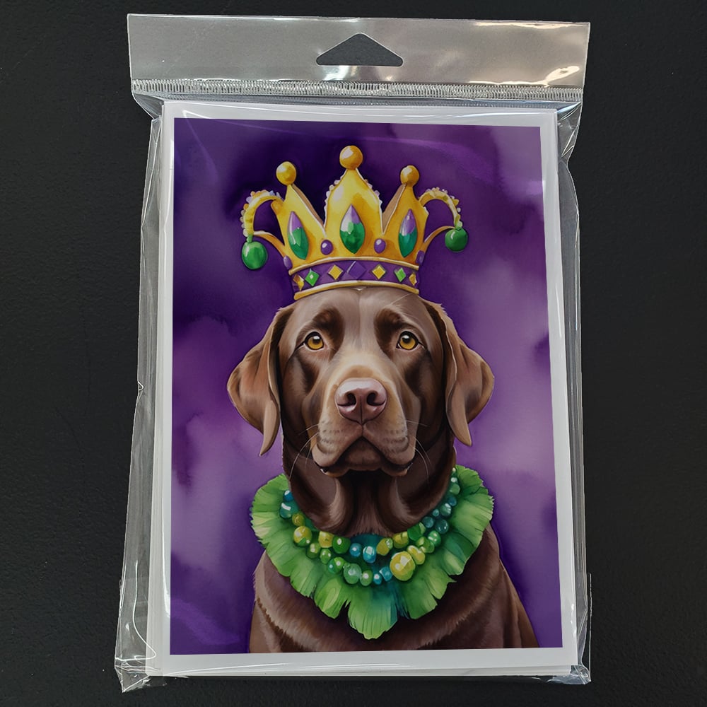 Labrador Retriever King of Mardi Gras Greeting Cards Pack of 8 7 in x 5 in