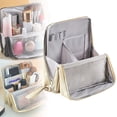 thumbnail image 2 of Beauos Standing Makeup Organizer Bag, 8-Compartment Cosmetic Case with Splash-Resistant Fabric, Large Capacity Vanity Tote, Portable Travel Toiletry Case, 25x23cm, 2 of 9
