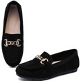 thumbnail image 1 of Zapatos tipo mocasín ABEJOJO para mujer, cómodos, sin cordones, de gamuza negra, 1 of 6