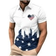 thumbnail image 2 of UVEASISHA Mens 4th of July Golf Shirt American Flag Heart Print Polos Big and Tall Casual Short Sleeve Collared T-Shirt Independence Day Tee White-2 5XL, 2 of 5