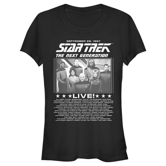 Junior's Star Trek: The Next Generation Concert Poster  Graphic Tee Black 2X Large