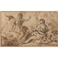 thumbnail image 2 of Sebastiano Ricci 24x16 Black Ornate Framed Double Matted Museum Art Print Titled: The Angel Appearing to Hagar and Ishmael (1726-1727), 2 of 5