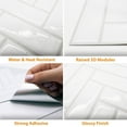 thumbnail image 4 of Walplus  Classic White Glossy 3D Tile Sticker Peel and Stick Kitchen Backsplash Insta Kitchen 24pcs, 4 of 5