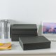 thumbnail image 4 of Cajas de papel kraft negro para almacenamiento - Juego de 3 cajas apilables para álbumes de recortes con tapas: Cajas de almacenamiento decorativas para almacenamiento de fotos de carbón gris para obr, 4 of 5