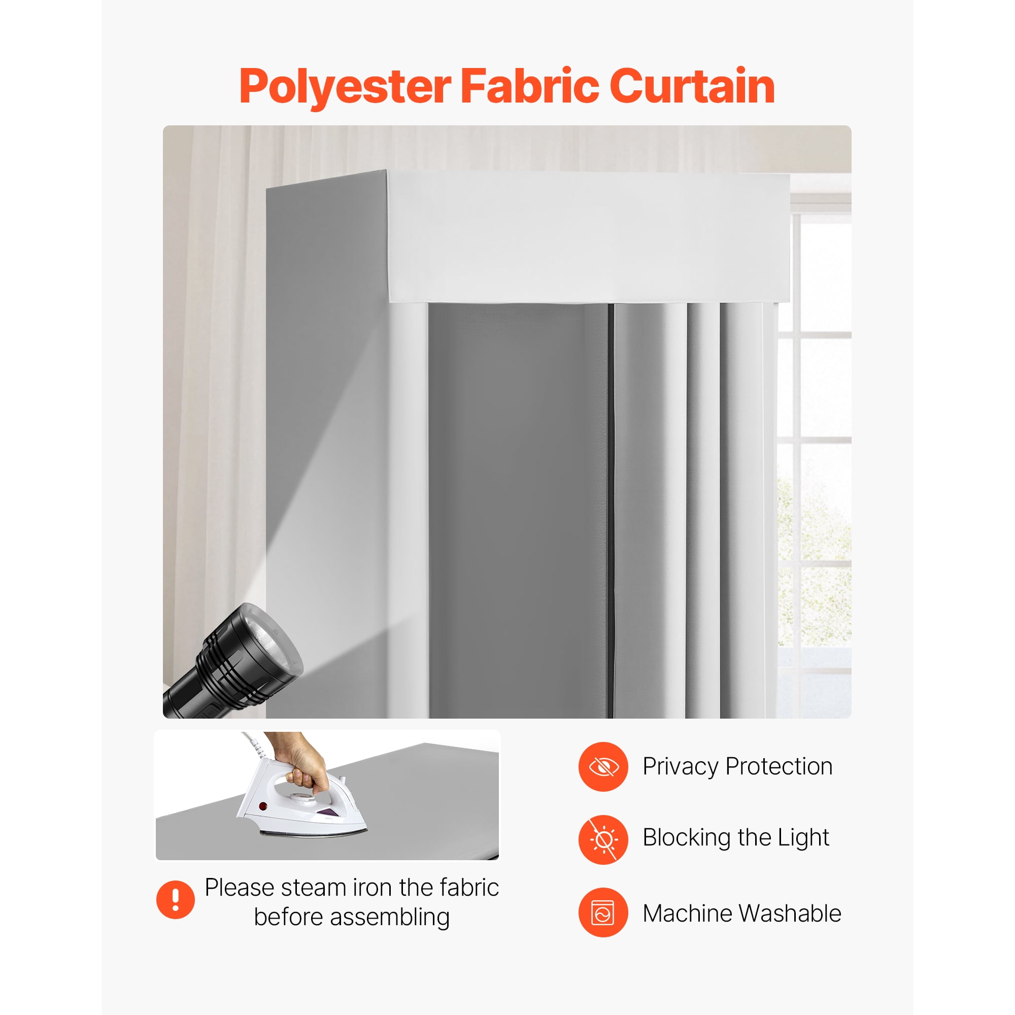 KFFKFF Portable Fitting Room with Durable Polyester Curtains, Privacy Space Featuring Shading Curtain and Hook, Suitable for Boutiques, Malls, Tailor Shops, and Outdoor Use - 39 x 39 x 78 in