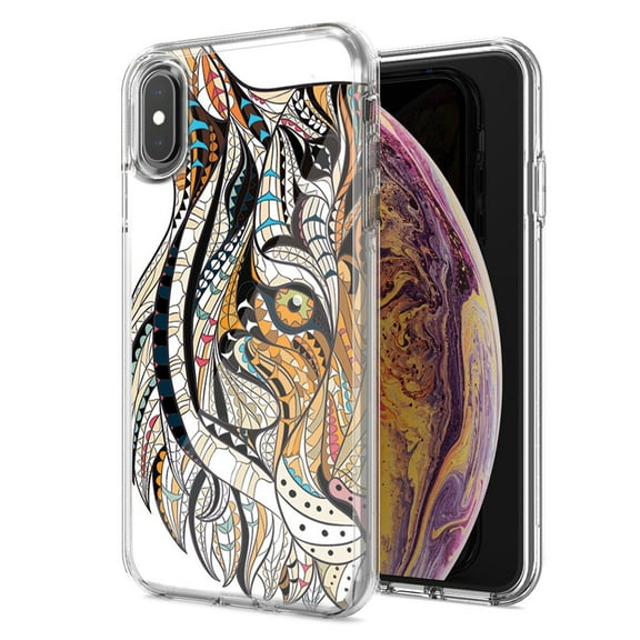 MUNDAZE For Apple Iphone Xr Mosaic Tiger Face Design Double Layer Phone Case Cover