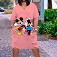 thumbnail image 3 of Vestido Midi africano para mujer, vestido de noche 3D bohemio, suelto, de Disney, Minnie, Mickey, para fiesta, calle, cuello en V, hasta la rodilla, 3 of 5