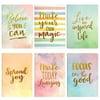 6 Pack Inspirational Notebooks for Women, A5 Motivational Soft Cover Journals for Students, Watercolor Designs, Gift Set (5.7 x 8.2 In)