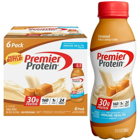Premier Protein Shake, Caramel, 30g Protein, 11.5 Fl Oz, 6 Ct