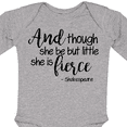 thumbnail image 4 of Inktastic Though She Be but Little She is Fierce Quote Shakespeare Girls Long Sleeve Baby Bodysuit, 4 of 5