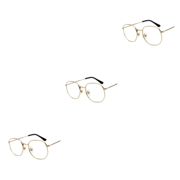 Sonducket Gafas de sol hexagonales de moda, montura ligera, lentes polarizadas, protección unisex, materiales de PC, luz dorada y azul Type1 NO1