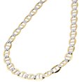 thumbnail image 2 of Real 10K Yellow Gold Diamond Cut Solid Mariner Chain 6.25mm Necklace 28 Inch, 2 of 6