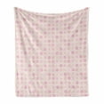 thumbnail image 1 of Blush Pink Soft Flannel Fleece Throw Blanket, Abstract Pastel Colored Pattern of Simple Little Hearts in Rounds, Cozy Plush for Indoor and Outdoor Use, 50" x 60", Pale Peach Multicolor, by Ambesonne, 1 of 6