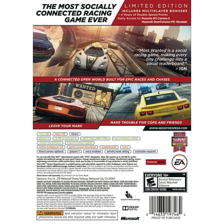 Need for Speed: Most Wanted Limited Edition - Xbox 360