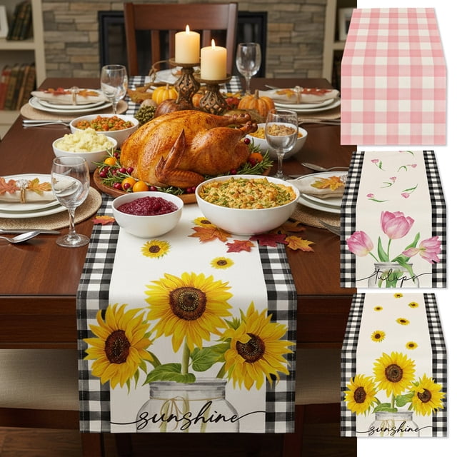 Camino de Mesa Navideño de 33 X 180 Cm (13 X 71 Pulgadas) para Decoración de Cocina, Cenas y Fiestas Navideñas | Poliéster Multicolor | 80 G | Resistente y Reutilizable | Se Adapta a Mesas de Comedor