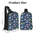 thumbnail image 3 of Rocae Colorful Cartoon Shark for Lightweight Chest Bag Dual Pocket, Waterproof Crossbody Sling Bag for Men and Women, 3 of 8