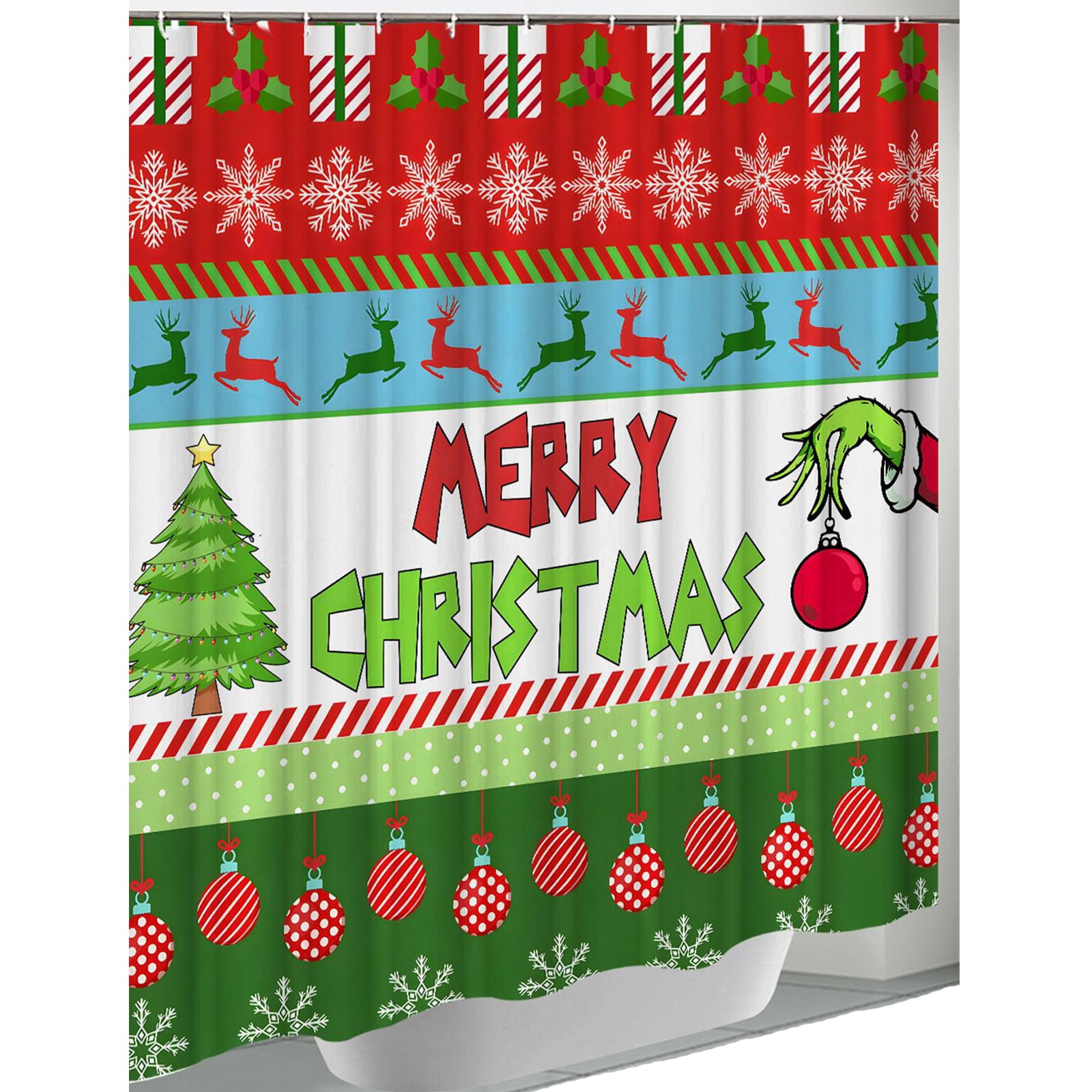 Grinch Christmas 72" x 72" Fabric Shower Curtain