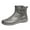 Gray, variant on jsaierl Women's Casual Flat Retro Lace-up Boots Side Zipper Round Toe Shoes Boots