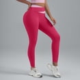 thumbnail image 2 of Tummy Control Butt Lifting Leggings, Comdrip High Waisted Leggings for Women Splicing Hip Lifting Fitness Yoga Pants Soft Workout Yoga Leggings Compression Leggings for Women Hot Pink S, 2 of 9