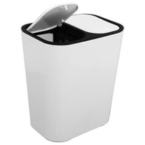 Soimiss Household Trash Can PP White Simple Design Home Use 1Pack