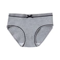 thumbnail image 2 of Babcutegg Girls Solid Color Ribbed Underwear with Bowknot Detail – Breathable Cotton Triangle Briefs for Everyday Wear and School Use Gray Size 8-10 Years, 2 of 5